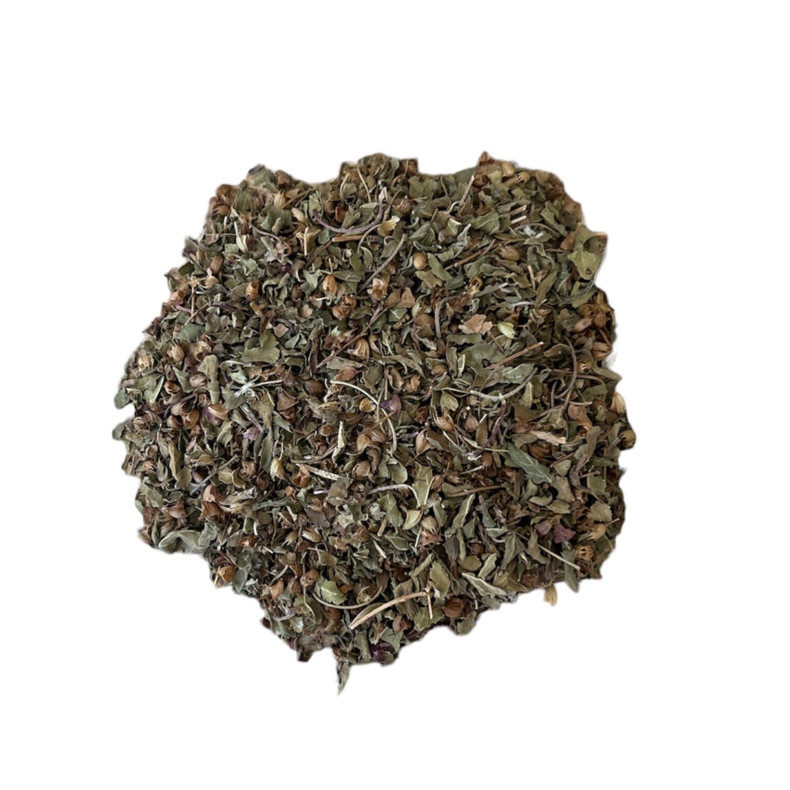 A cup of Organic Holy Basil Teawith a soothing herbal blend, featuring sweet and earthy notes, promoting relaxation, balance, and overall wellness.