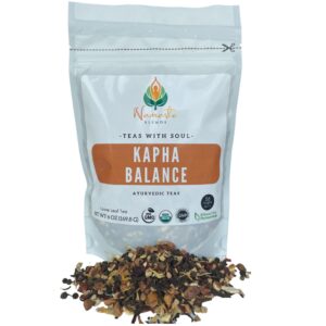 Kapha Dosha Loose Leaf Tea Bag: Ayurvedic herbal blend with energizing spices to balance Kapha, boost metabolism, and promote vitality