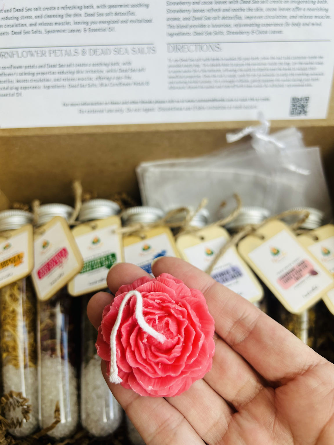 A beautifully packaged tea sampler gift box featuring an assortment of premium herbal teas, ideal for gifting or personal enjoyment. The box includes a variety of loose-leaf teas, each carefully selected to offer a unique flavor and health benefits. The packaging is elegant, with a refined design that enhances the gift-giving experience.