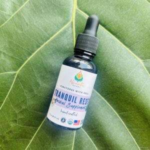 Bottle of Tranquil Reset Herbal Supplement with sleep-supporting herbs, designed to promote relaxation, ease tension, and support restful sleep naturally.