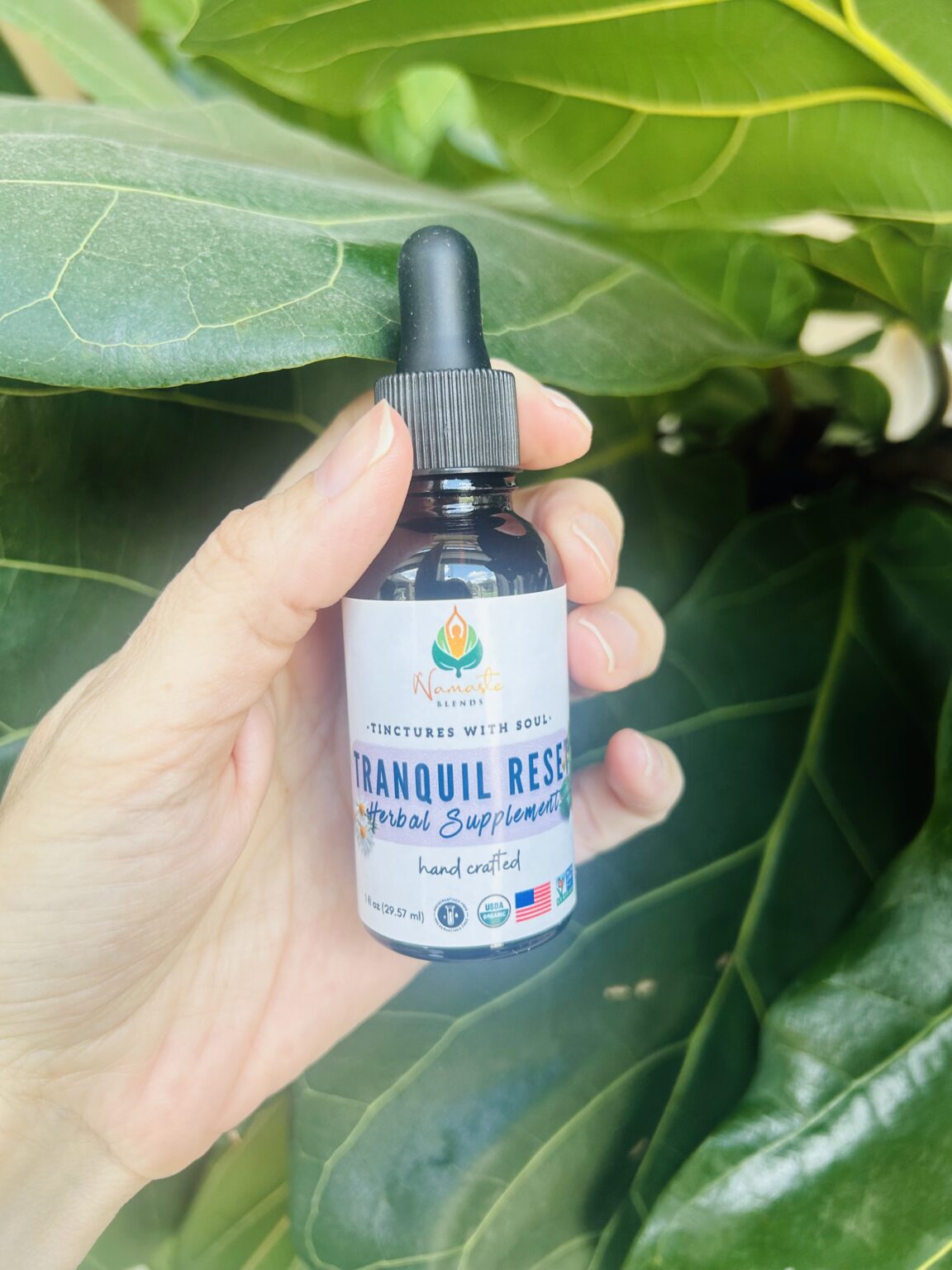 Bottle of Tranquil Reset Herbal Supplement with sleep-supporting herbs, designed to promote relaxation, ease tension, and support restful sleep naturally.