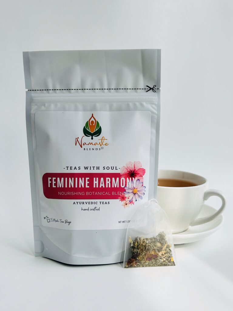 feminine support gift box displayed in a minimalist setting with a white mug and soft neutral tones, curated self care set featuring herbal tea bags, candle, cozy socks and sugar sticks, calming wellness box for women, relaxation gift aesthetic, cozy self care ritual set for comfort and balance, wellness gift presentation for nurturing routine and mindful living