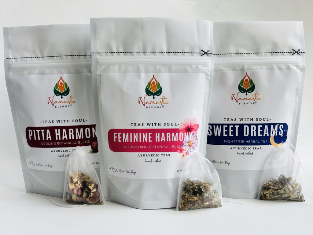 herbal tea bags for feminine balance displayed in a minimalist setting with a white mug and soft neutral tones, caffeine free herbal tea sachets with visible botanicals designed for women’s wellness rituals and mindful living, floral herbal tea for daily self care routine, cozy tea aesthetic, herbal tea for balance and comfort lifestyle, wellness tea gift for women, tea bags presentation for calm and nurturing routine